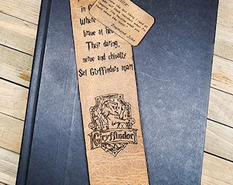 Personalized Leather Harry Potter Bookmark | Engraved Gift
