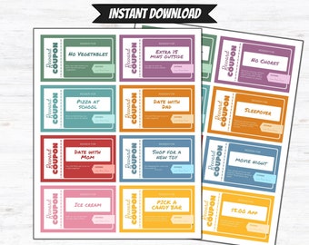 Family Coupon Cards - Etsy