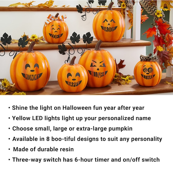 Personalized Light-up Design Your Own Pumpkin Halloween Décor  Indoor/outdoor Fall Décor Available in 3 Sizes Choose From 10 Designs 