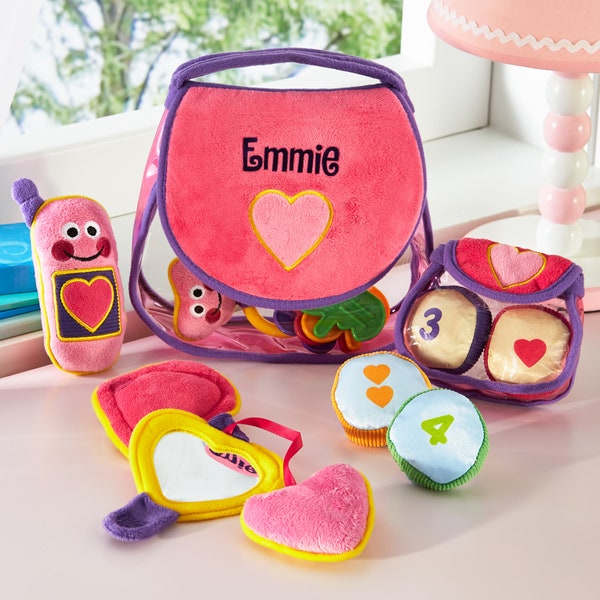 Personalized Melissa & Doug® Pretty Purse Playset - Toys for Kids - Ages 18 Months+ - Customize with Any Name - Pretend Play Purse