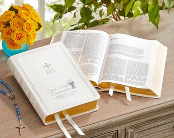 Bible catholique personnalisée pour la première communion - Souvenir religieux - Première confirmation - Pour les enfants - Nouvelle version standard révisée - NRSV