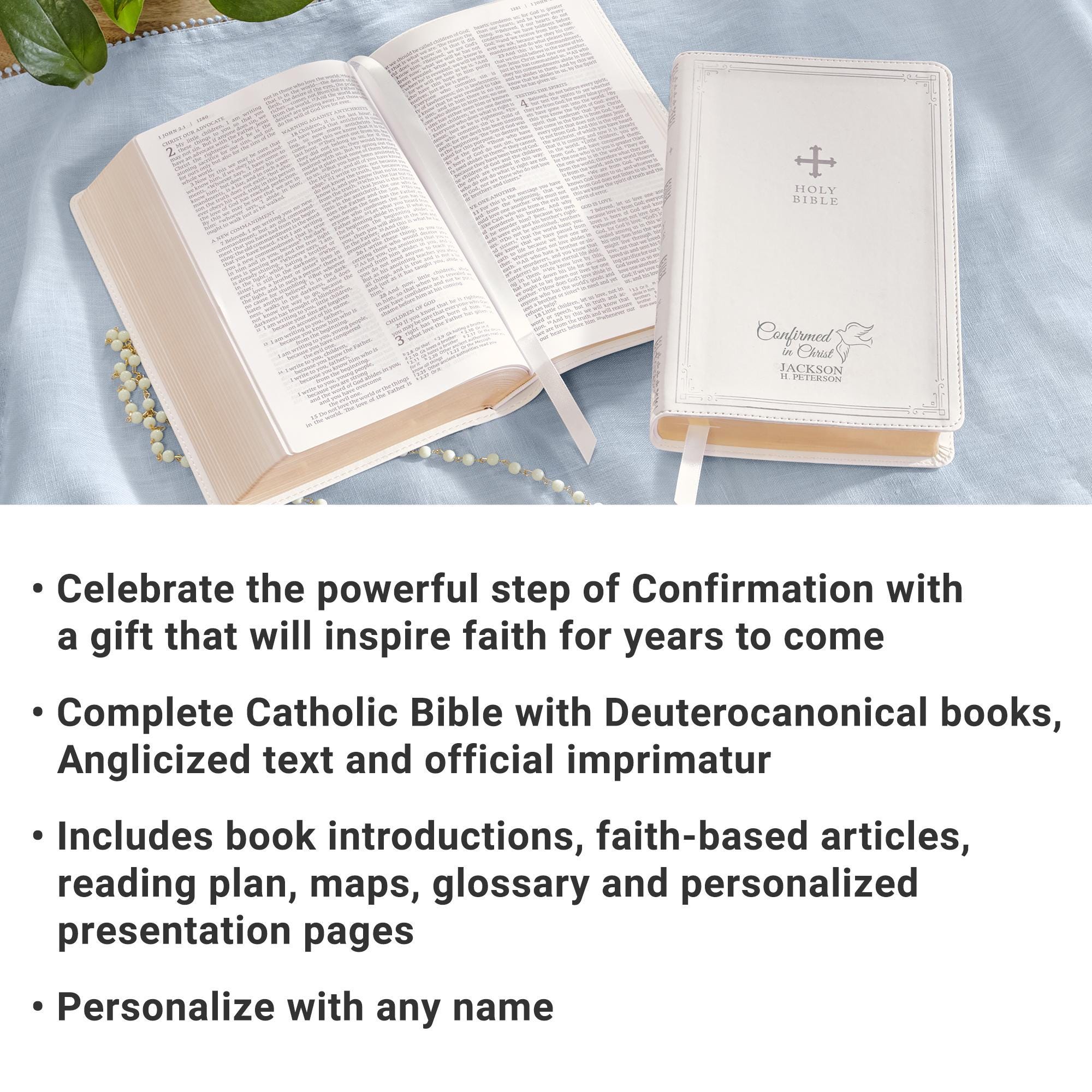 Personalized Confirmed in Christ Catholic Bible - Religious Keepsake ...