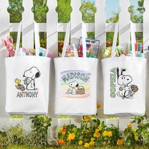 Personalized Peanuts® Easter Fun Tote Bag - Snoopy™ Bookbag - For Kids - For Her - Available In 3 Different Designs