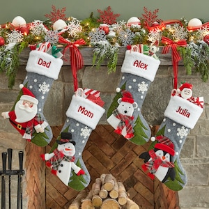 Customized Flurry Festive Friends 3-D Plush Christmas Stocking - Holiday Décor - Family Stockings - Available in 4 Characters