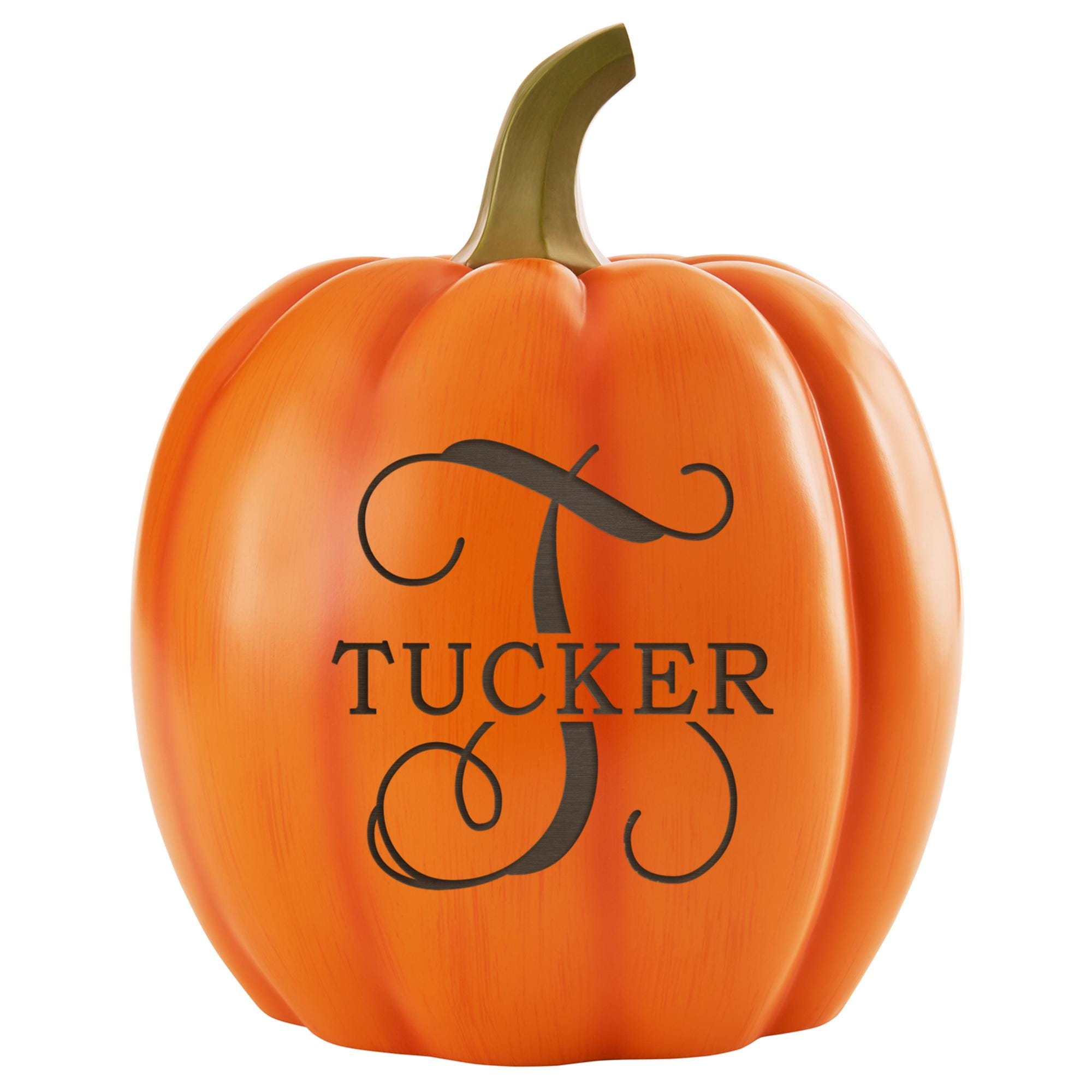 Personalized Light Up Family Name & Initial Pumpkin - Halloween Décor - Fall Décor - Available In 3 Sizes - Choose From 4 Colors