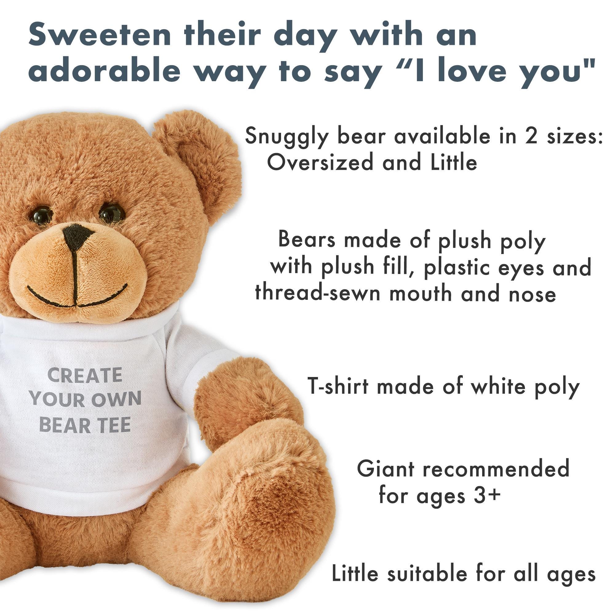 Personalized Teddy Bear - Plush Stuffed Animal With a Custom Message T ...