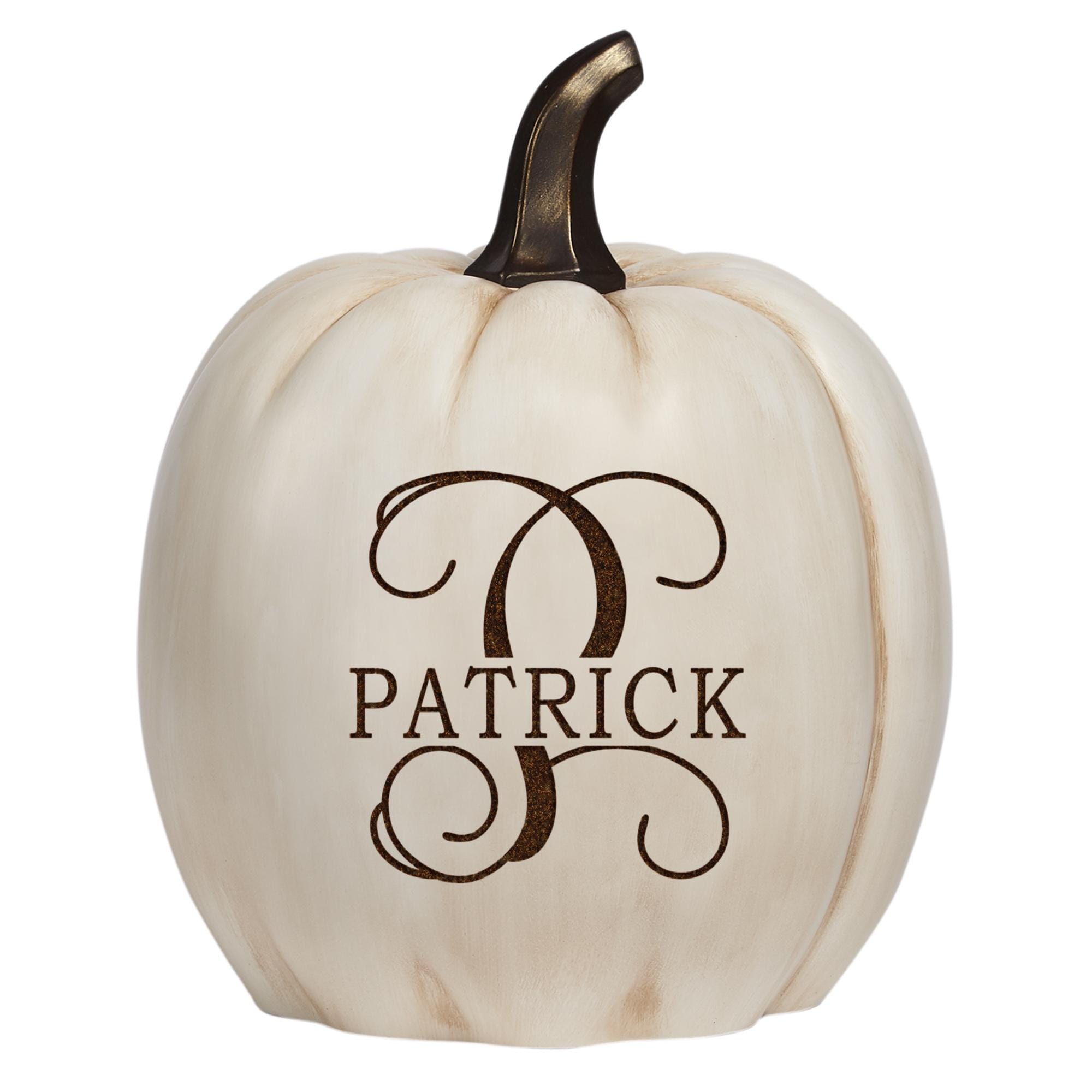 Personalized Light Up Family Name & Initial Pumpkin - Halloween Décor - Fall Décor - Available In 3 Sizes - Choose From 4 Colors