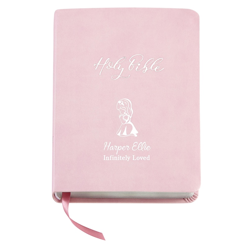 Personalized Create Your Own Children's Bible - Religious Gift - KJV Bible - Keepsake For Baby - Children's Bible - Choose Pink or Blue Pink