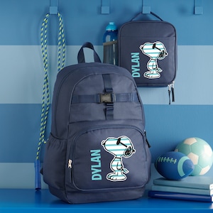 Personalized PEANUTS® SNOOPY® Too Cool Back to School Backpack -Kids School Bag - Book Bag or Set With Lunchbox - Available in 4 Colors