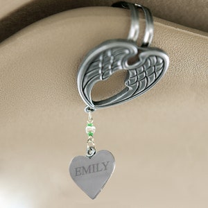 Personalized Guardian Angel Visor Clip - Reminder to Drive Safely - Car Accessory - Customize with Any Name - 3”L x 1 3/4”W