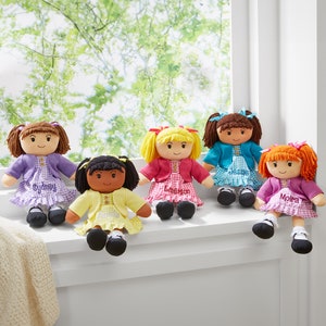 Personalized Cuddle Time Rag Dolls - Ages 3+ Soft Doll For Kids - Plush Toy Doll - Choose From 5 Hair Color Options