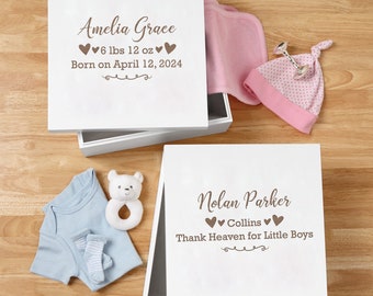 Personalized Keepsake Box for Newborn - Memento Storage - Memories Box - Nursery Décor - Storage For Babies Keepsakes - For The New Parents