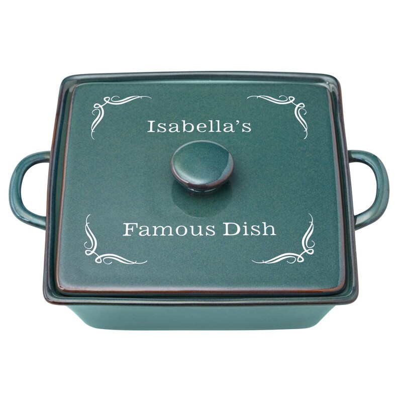 Personalized Stoneware Casserole Dish - 3 Qt Casserole Dish With Lid ...