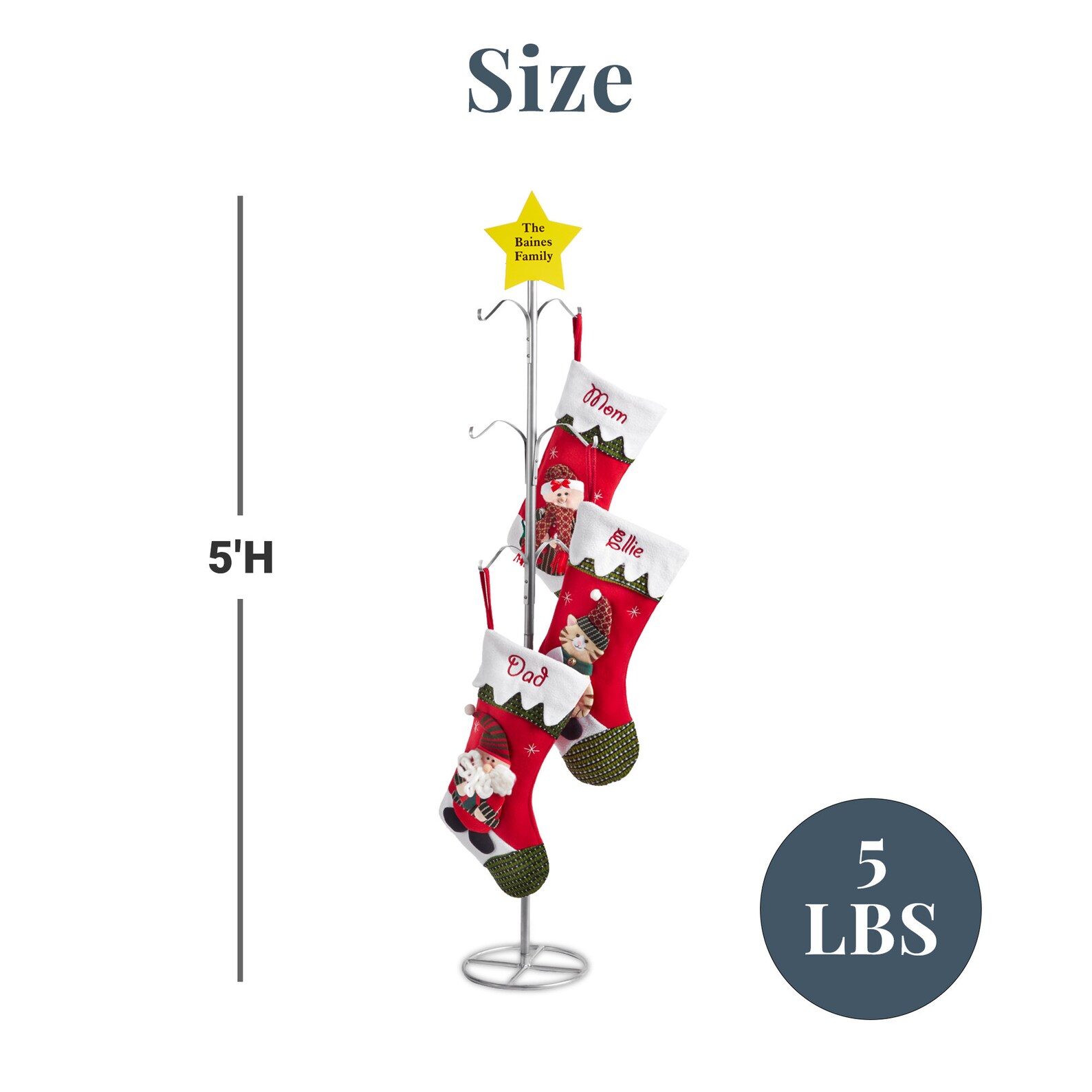 Personalized Metal Stocking Holder Keepsake Holiday Décor Etsy