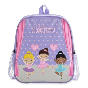 Personalized Just For Me Backpack Back to School Kids Backpack Toddlers Backpack For School, Sleepovers Available In 6 Designs Ballerina