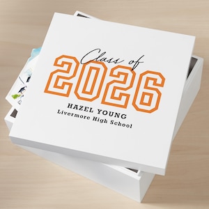Personalized Keepsake Box - Custom Graduate Memento Storage - Class of 2026 - Available In 6 Colors