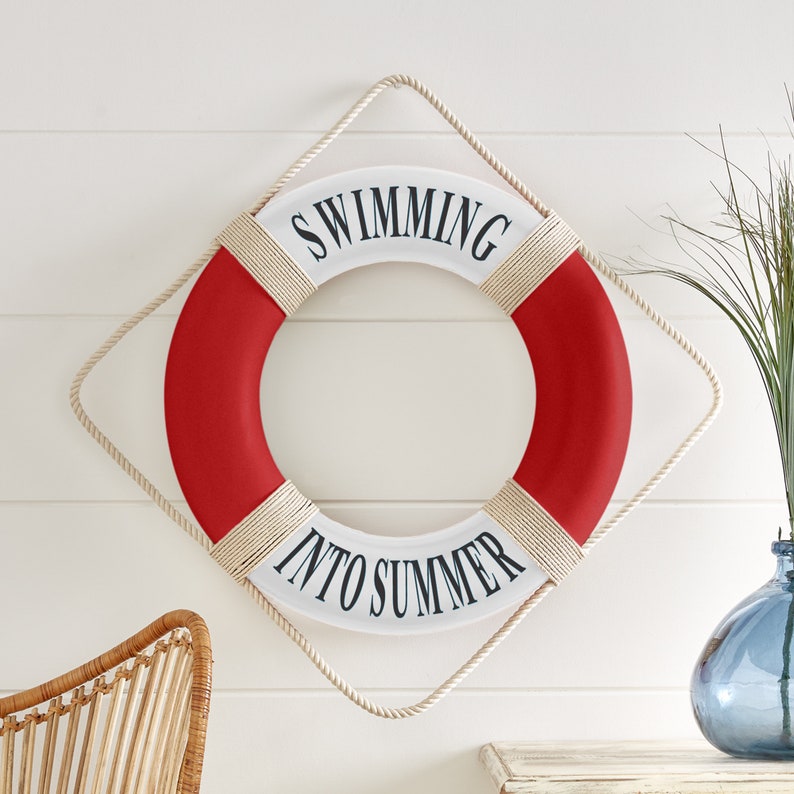 Personalized Life Preserver Ring Unique Pool, Boat, Beach, Lake House Décor Personalize with Message 21D Decorative Life Ring image 6