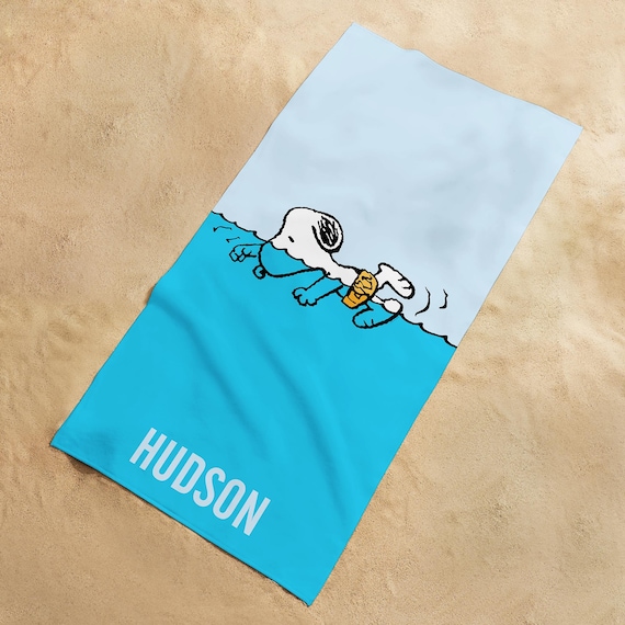 Personalized Beach Towel - Peanuts Customized Pool Towel - Custom Snoopy™ Beach Towel - Summer Fun  - Snoopy Swim - Available in 2 Sizes