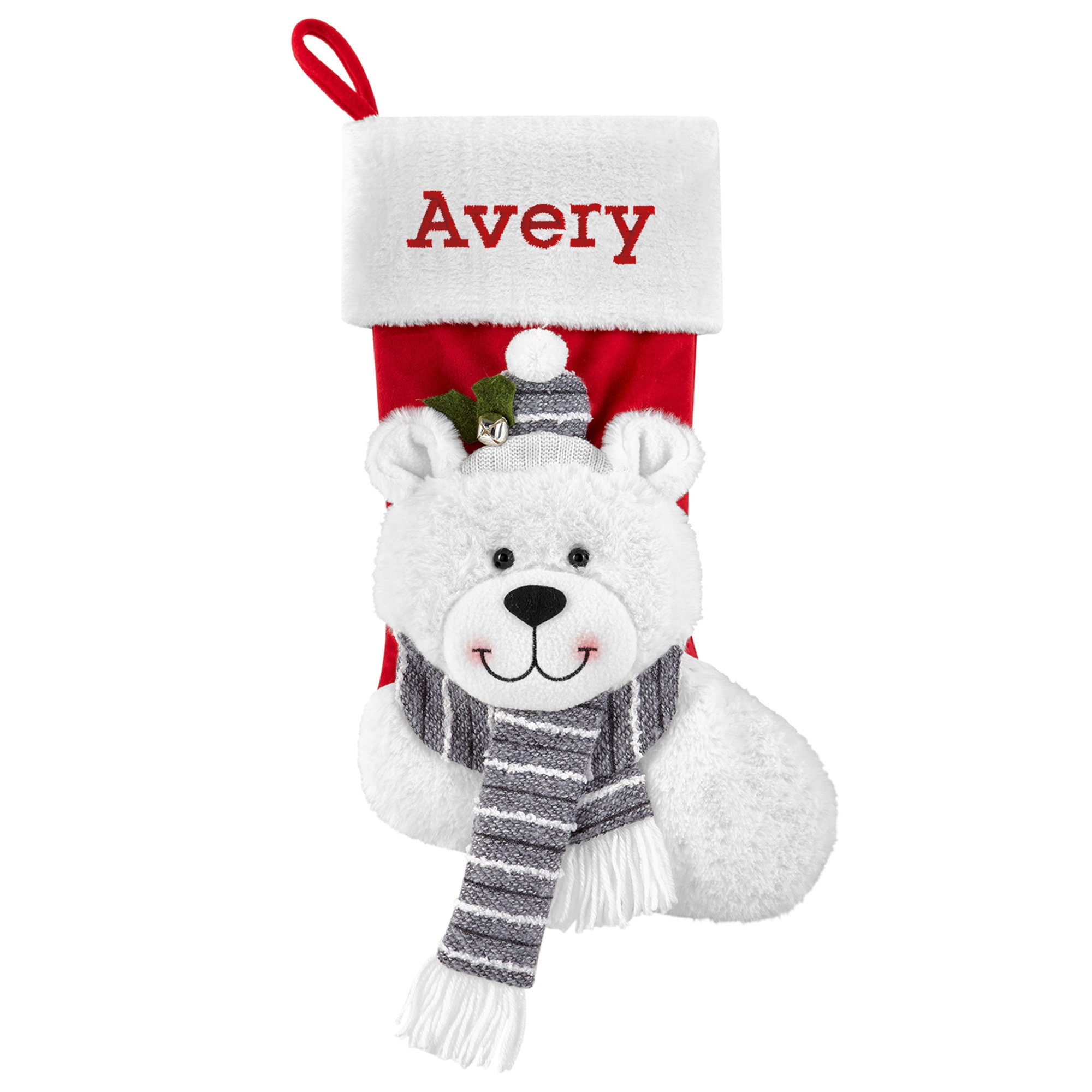 Personalized Christmas Stocking-Plush Stocking-Holiday Décor-Embroidered Name-Family Stockings-3D Plush Character- 6 Characters Available