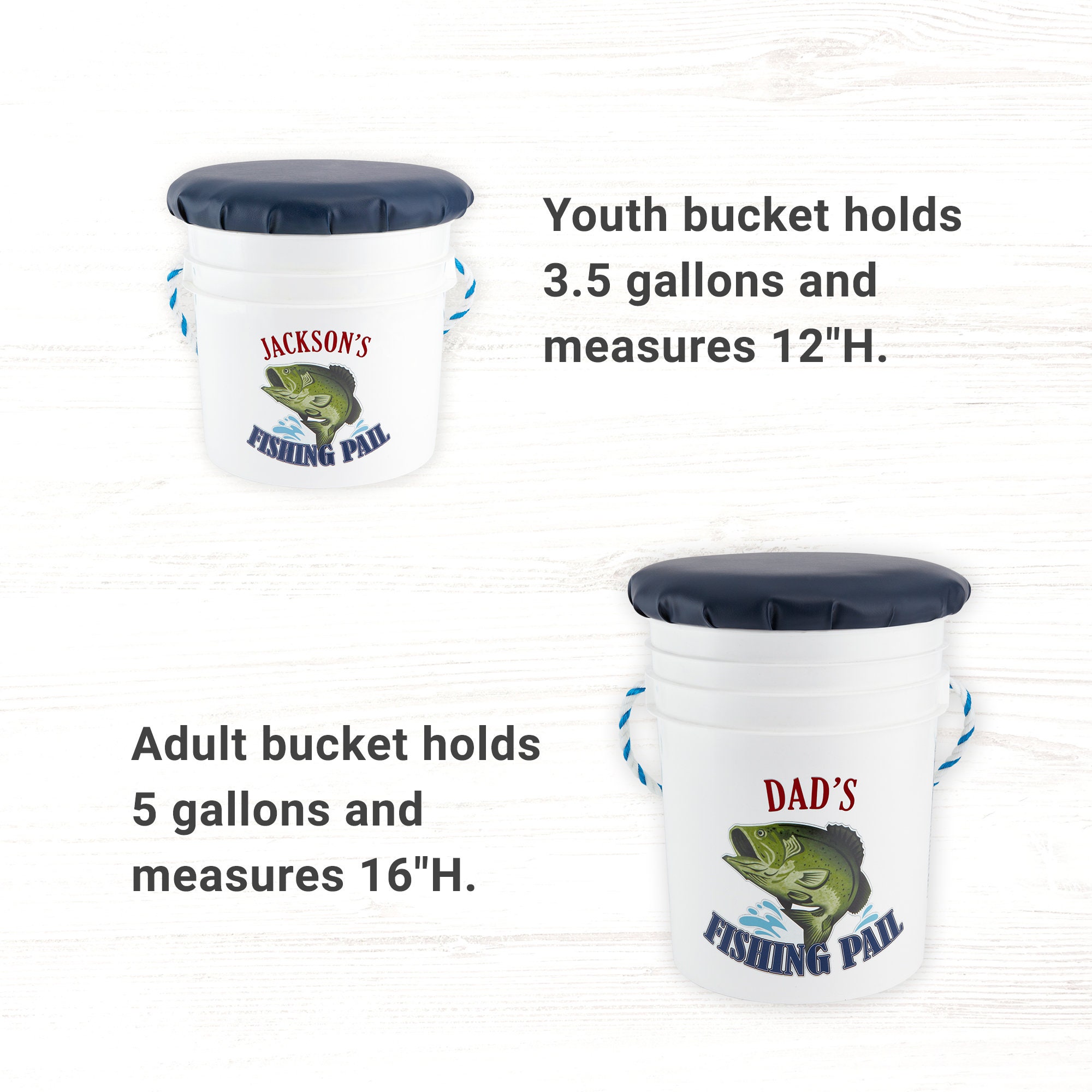 Personalized Fishing Pail - Fishing Seat - The Angler - For The Fisherman - Fishing Gift - Youth Fishing Gear - Both Adult and Youth Sizes