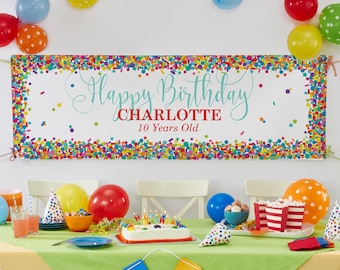 Personalized Birthday Banner - Birthday Party Decoration - Customized Vinyl Banner - Custom Celebration Banner - Available in 6' 8' or 10'