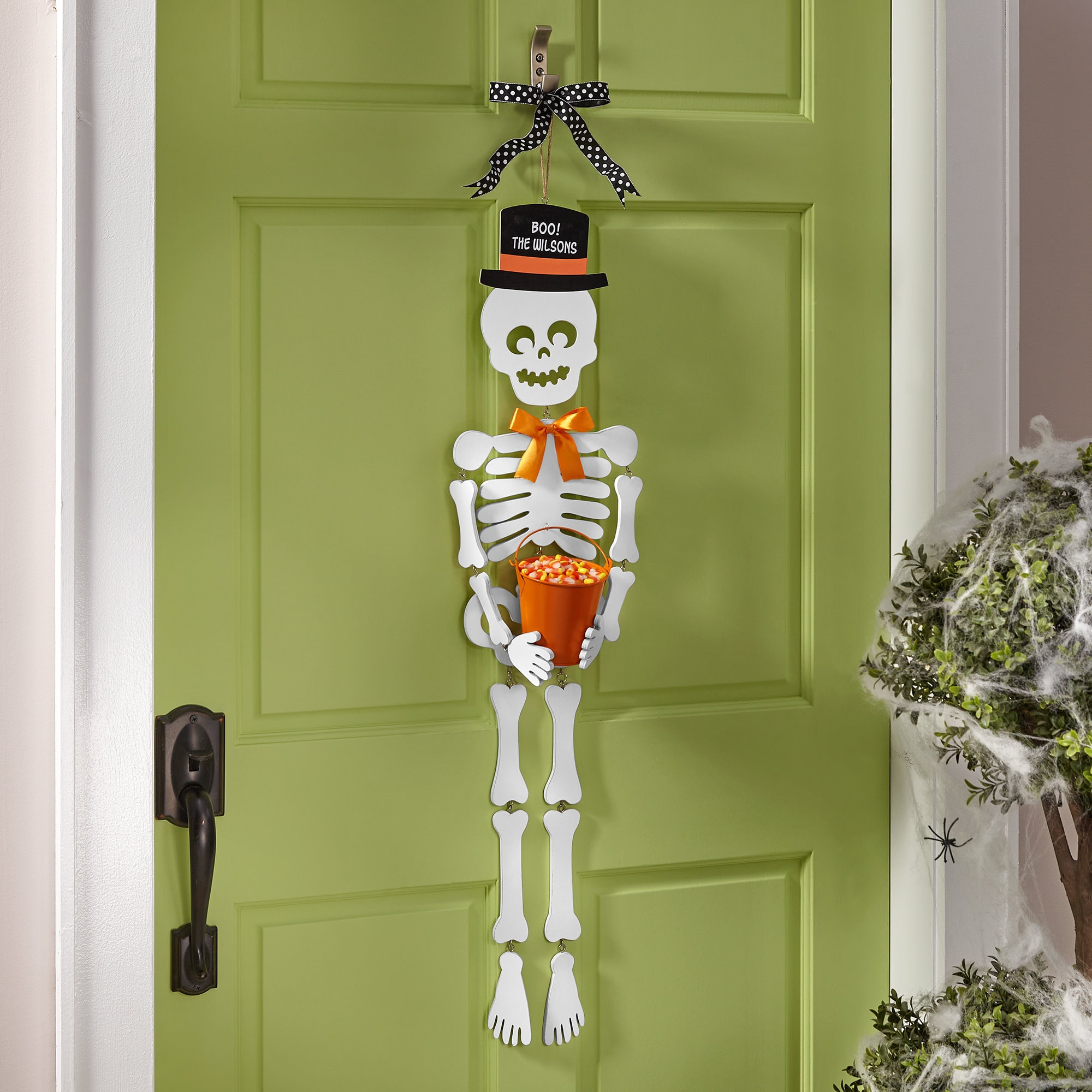 Personalized Skeleton Candy Door Hanger Halloween Décor Etsy