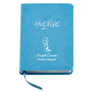 Personalized Create Your Own Children's Bible - Religious Gift - KJV Bible - Keepsake For Baby - Children's Bible - Choose Pink or Blue Blue