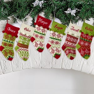 Personalized Knit Christmas Stocking Family Stockings - Etsy