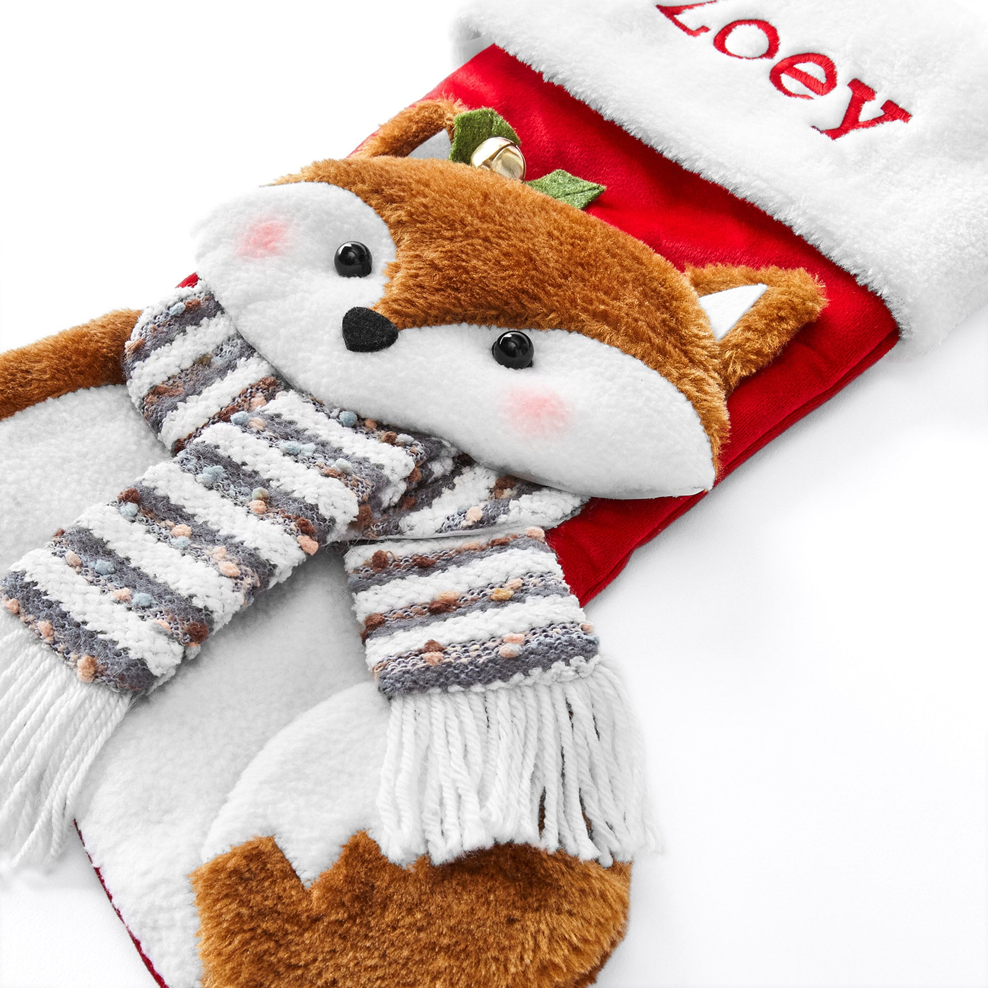 Personalized Christmas Stocking-Plush Stocking-Holiday Décor-Embroidered Name-Family Stockings-3D Plush Character- 6 Characters Available