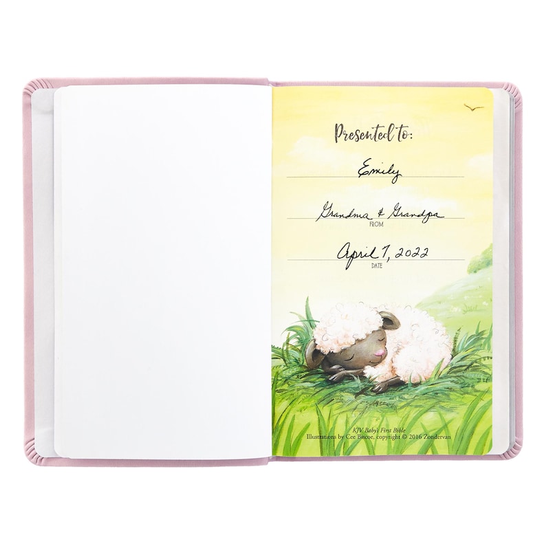 Personalized Baptism Bible – Religious Gift for Faith Milestone – KJV Bible - Keepsake For Baby - Children's Bible - Choose Pink Or Blue Bild 8