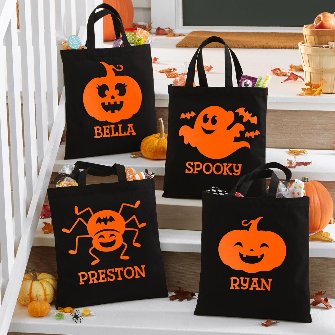 Personalized Reflective Trick or Treat Bag: Halloween Candy Bag - Etsy