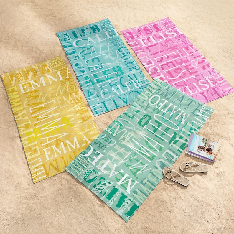 Personalized Signature Style Beach Towel-Customized Towel-For the Beach Lover-For the Pool Lover- Choose From 18 Colors-Available in 2 Sizes image 7