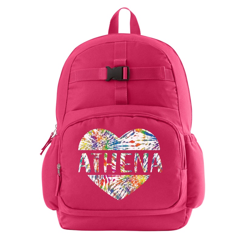 Personalized Tie Dye Heart Backpack - Back to School - Kids School Bag ...