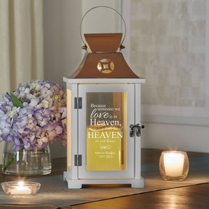 Personalized Memorial Lantern - Heaven in Our Home - Condolences - Sympathy - LED Candle Lantern