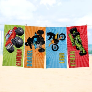 Personalized Beach Towel - Extreme Sports Fan - Customized Towels - for Spring Break & Summer Fun - 30”W x 60”L - Available In 4 Designs