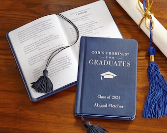 Personalized Graduation Scripture Book - God's Promises - For the Graduate - Gift of Faith - Graduating Class of 2024 - Graduation Keepsake