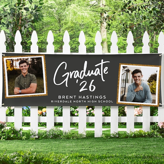 Personalized Graduation Photo Banner – Class of 2026 Party Décor - Available in 4ft., 6ft., 8ft., and 10 ft.
