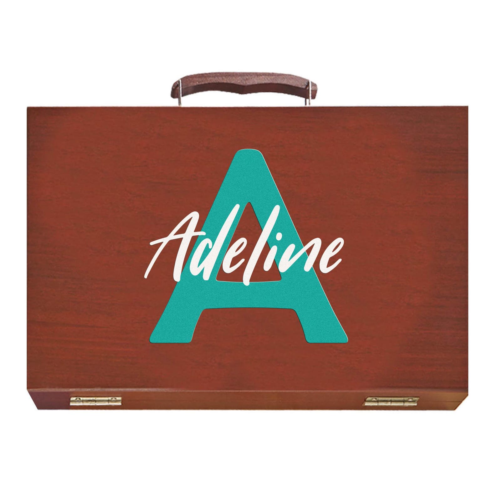 Personalized Drawing Set Personalized Art Set - 80-piece Deluxe Art Set W/wood Carrying Case ...
