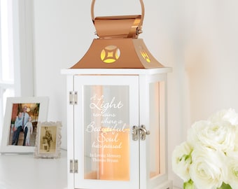 Personalized Memorial Lantern - LED Candle Lantern - Sympathy Gift