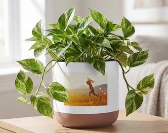 Personalized Planter - Ceramic Flower Pot - Add Any Photo and Optional Message - for Mom, Grandma, Wife - Mother’s Day Gift