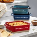 Personalized Ceramic Stoneware - 2 Quart Square Baker - Custom Bakeware - For Mom - For Grandma - For Her - Choose From 3 Colors