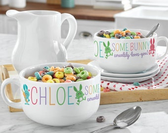 Personalized Cereal Bowl - Somebunny Cereal-sly Loves You Bowl - Easter Cereal Bowl - Custom Easter Gift - For Kids - For the Cereal Lover