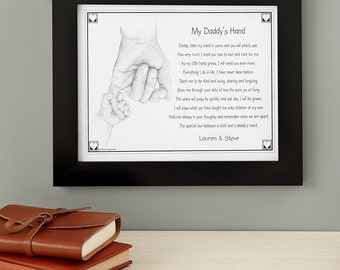 Personalized Framed Print - For Dad - For Grandpa - My Daddy’s Hand - My Grandpa's Hand - Customize with Message - Father's Day Gift