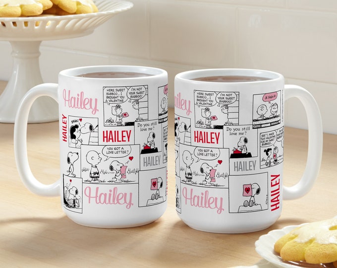 PEANUTS® Personalized Comic Strip Mug - For Valentine’s Day - Love - For Her - For Him - Officially Licensed - Personalized Gift