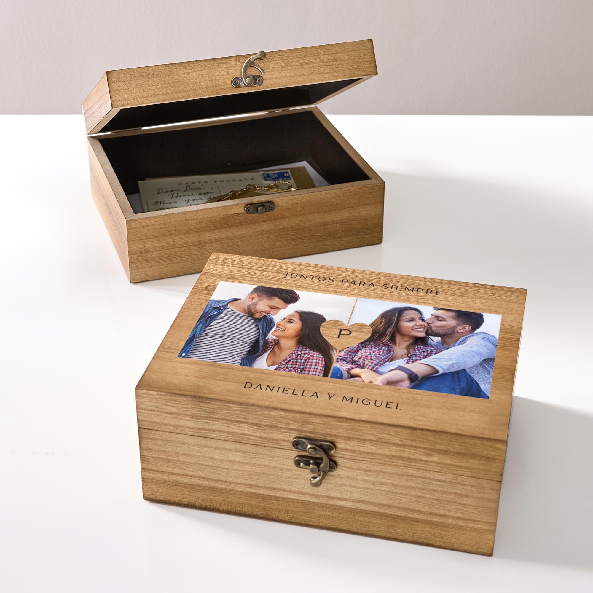 Personalized Couples Keepsake Box - Custom Memory Box W/photos ...