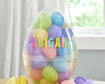 Personalized Easter Egg Stuffer - Jumbo Easter Egg Container - Kids for Easter - Easter Basket Filler - Plastic Easter Eggs