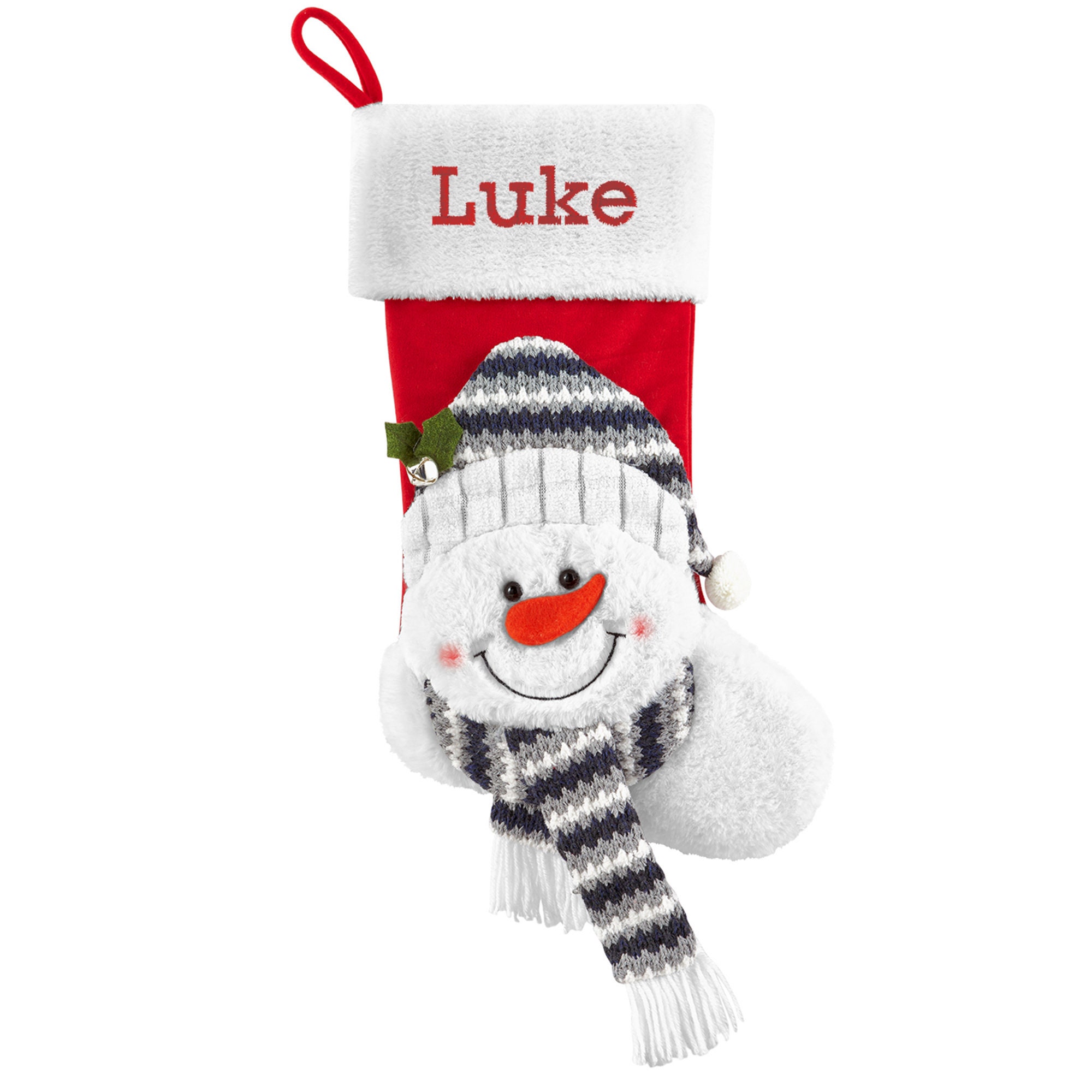 Personalized Christmas Stocking-Plush Stocking-Holiday Décor-Embroidered Name-Family Stockings-3D Plush Character- 6 Characters Available
