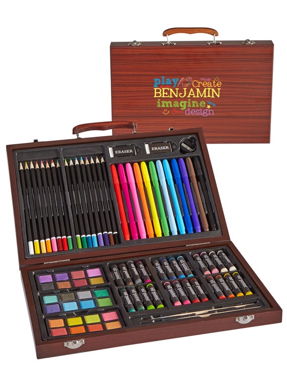 Deluxe Art Set for Kids - 80 Piece Art Supplies Kit w/Wood Case, Creative  Professional Art Box for Teens and Adults, Drawing, Watercolor Painting and