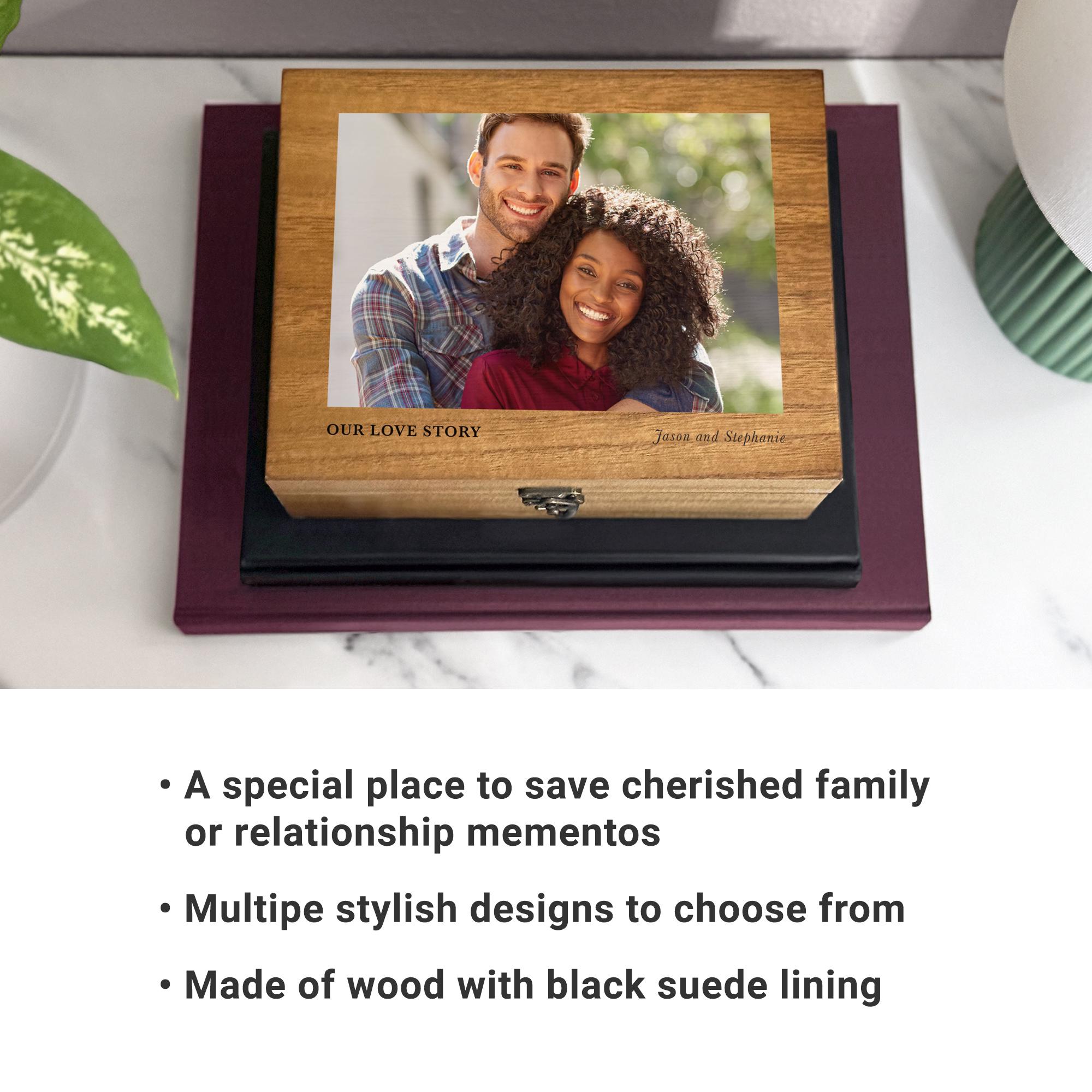 Personalized Couples Keepsake Box - Custom Memory Box W/photos ...