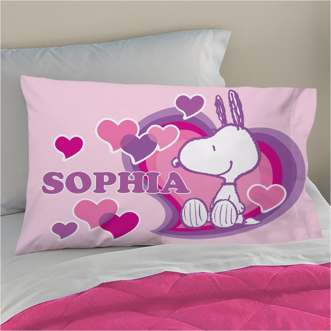 Personalized Peanuts® Snoopy™ Love Pillowcase - for Kids - Microfiber ...